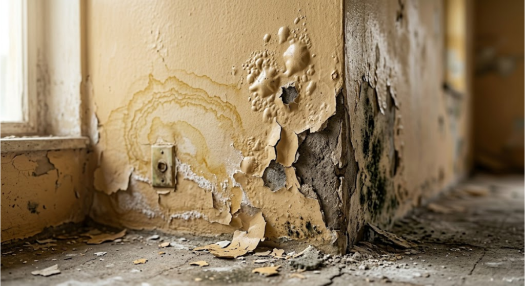 Bathroom ki deewar mein nami aur tile joints se seepage — waterproofing problem